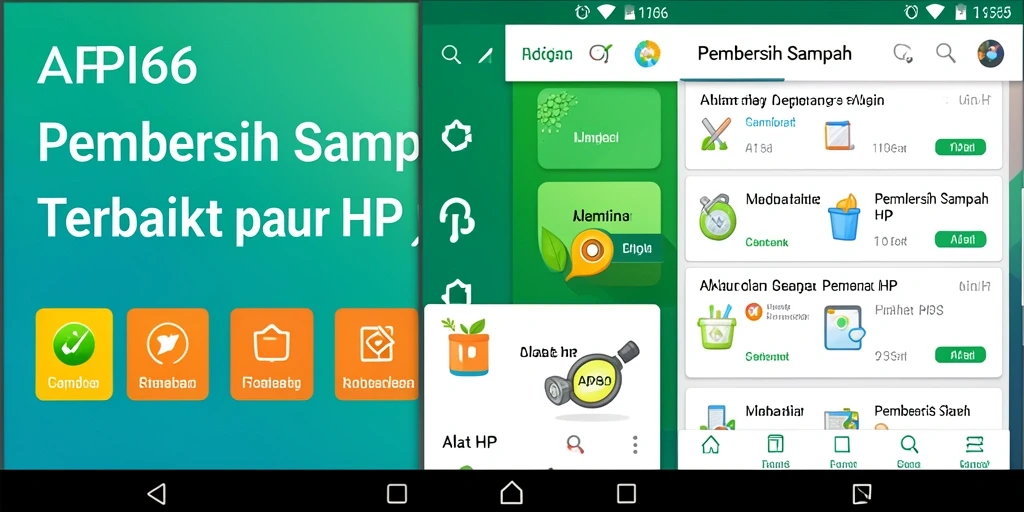 Antarmuka aplikasi API66 menampilkan proses pembersihan sampah yang efisien.