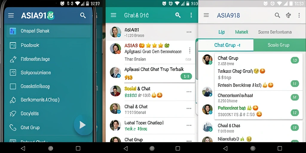 Tampilan antarmuka pengguna ASIA918 untuk chat grup yang interaktif.