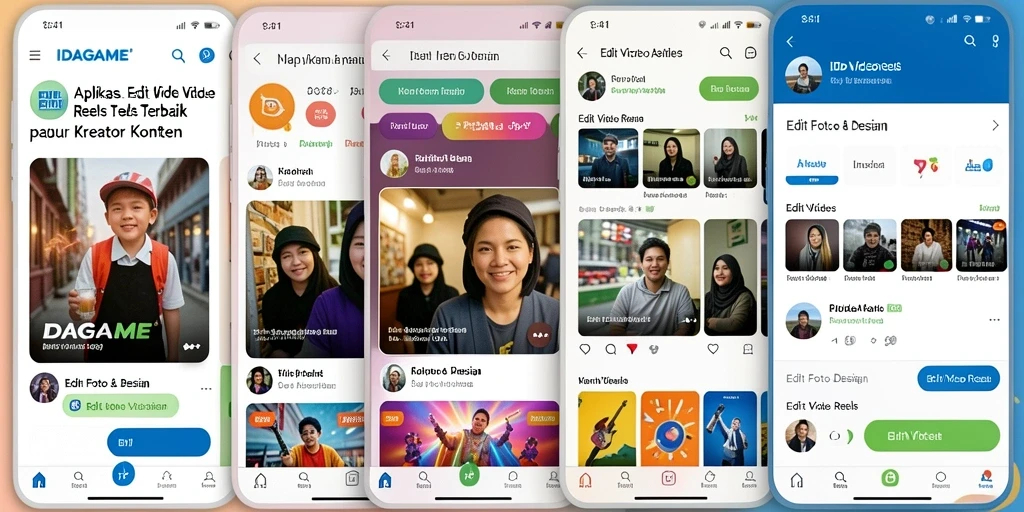 Tampilan antarmuka IDAGAME untuk edit video reels yang user-friendly.