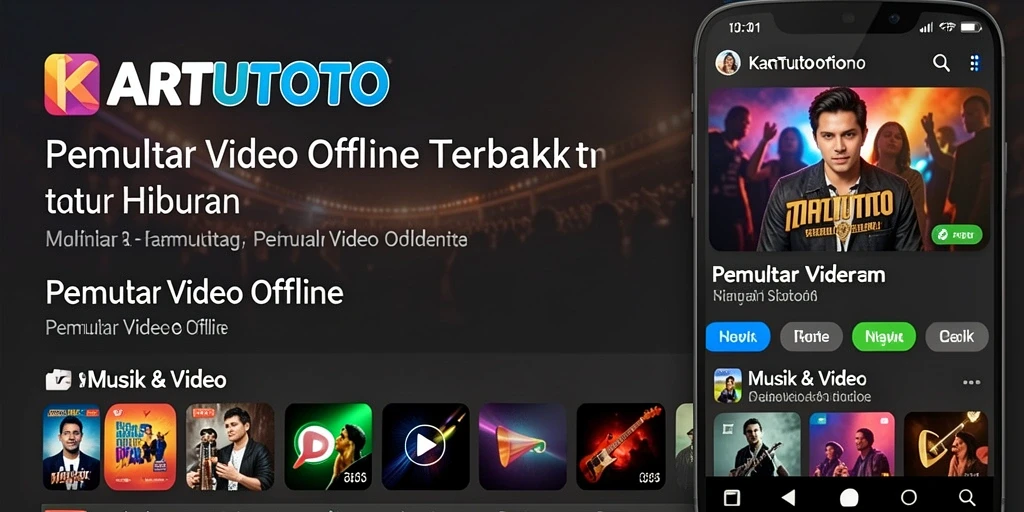 Tampilan antarmuka pengguna KARTUTOTO untuk memutar video offline.