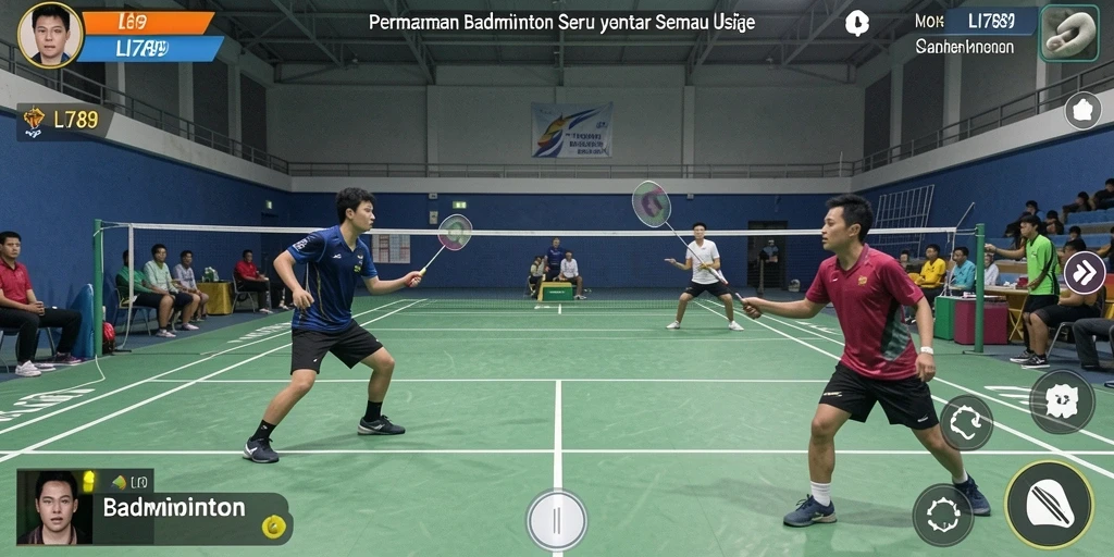 Antarmuka LI789 menampilkan grafik Badminton yang menarik dan intuitif.