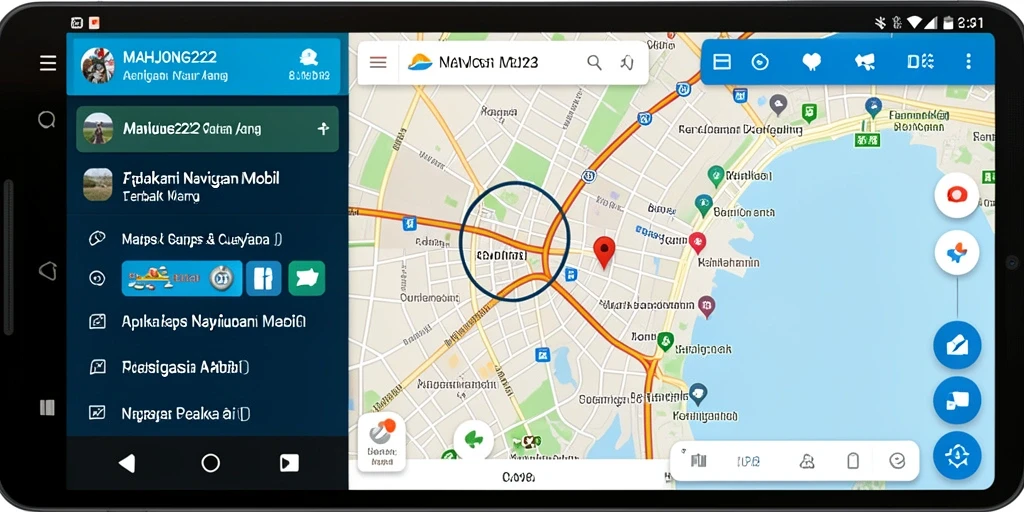 Antarmuka pengguna aplikasi MAHJONG222 untuk navigasi mobil yang efektif.