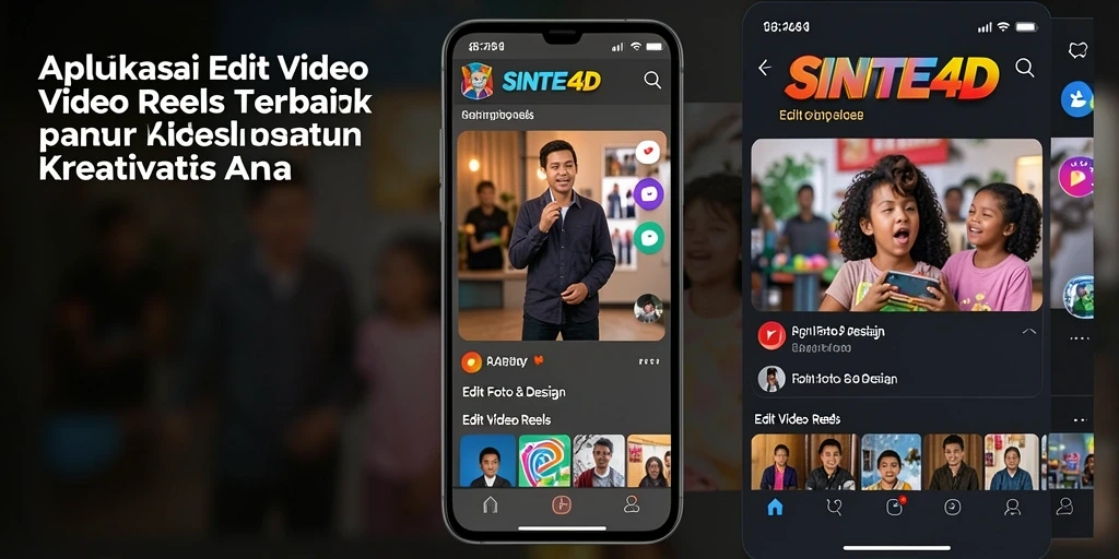 Antarmuka aplikasi SINTE4D dengan berbagai fitur editing video.
