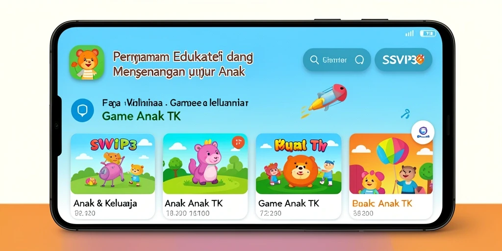 Antarmuka menarik dan interaktif dari aplikasi Game Anak TK.